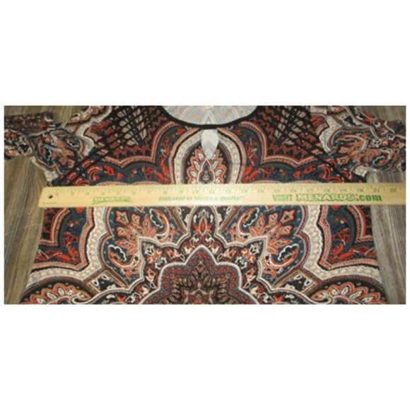 db established 1962 Womens Sz PL Petite Large Brown Paisley Fall Office Boho Top - Picture 7 of 13